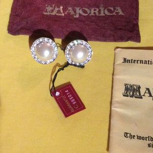 Majorica authentic pearl earrings.New